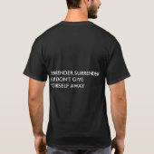 AUSLIEFERUNGS-T-SHIRT. T-Shirt (Rückseite)