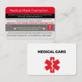 Ausnahme für medizinische Masken Visitenkarte (Vorne/Hinten)