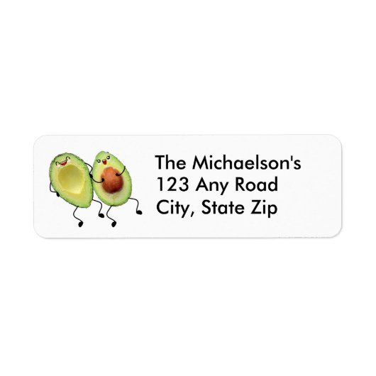 Ausnahmsweise Avocado Couple Address Label (Vorne)