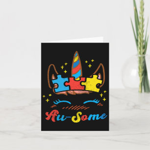 Ausome Unicorn Gesicht Puzzle Autismus Bewusstsein Karte
