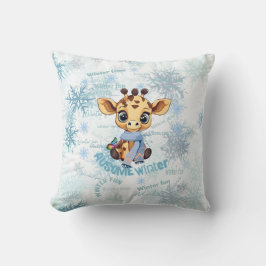 AUsome Winter Giraffe – Cute Autism Awareness Snow Kissen