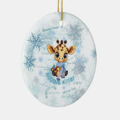 Ausome Winter – One of a Kind Snowflake Giraffe  Keramik Ornament (Rechts)