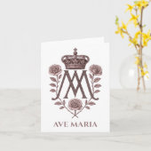 Auspice Maria Ave Maria Prayer Card Karte (Gelbe Blume)