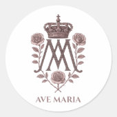 Auspice Maria Catholic Round Sticker (Vorderseite)