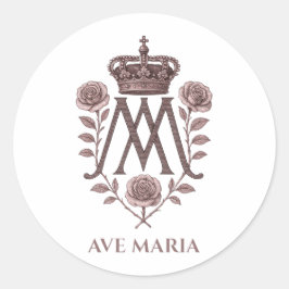 Auspice Maria Catholic Round Sticker