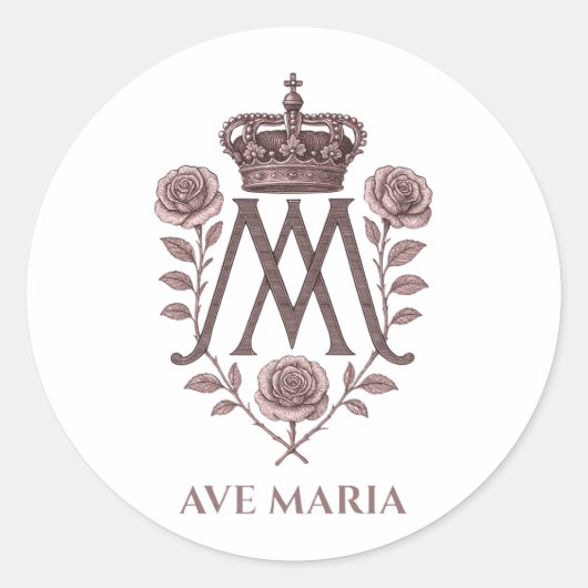 Auspice Maria Catholic Round Sticker (Vorderseite)