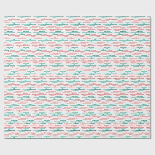 Auspicious Cloud Bands in Teal and Flamingo Geschenkpapier (Flach)