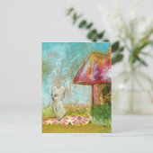 Auspicious Day Whimsical Woodland Maus Folk Kunst Postkarte (Stehend Vorderseite)