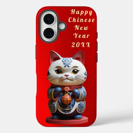Auspicious Fortune Cat Happy Chinese New Year Case-Mate iPhone Hülle (Rückseite)