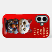 Auspicious Fortune Cat Happy Chinese New Year Case-Mate iPhone Hülle (Rückseite (Horizontal))