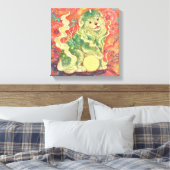 Auspicious Komainu: Guardian of Yuzen Dreams (A Fo Leinwanddruck (Insitu (Schlafzimmer))