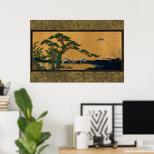 Auspicious pine, bamboo, Plum, Crane, and, turtles Poster (Heimbüro)