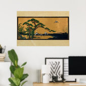 Auspicious pine, bamboo, Plum, Crane, and, turtles Poster (Heimbüro)