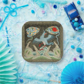 Auspicious Tide & Phoenix steigendes chinesisches  Pappteller (Party)