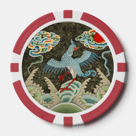 Auspicious Tide & Phoenix steigendes chinesisches  Pokerchips (Vorderseite)