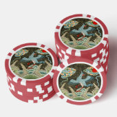 Auspicious Tide & Phoenix steigendes chinesisches Pokerchips (Stapel)