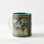 Auspicious Tide & Phoenix steigendes chinesisches Zweifarbige Tasse (Vorderseite Links)