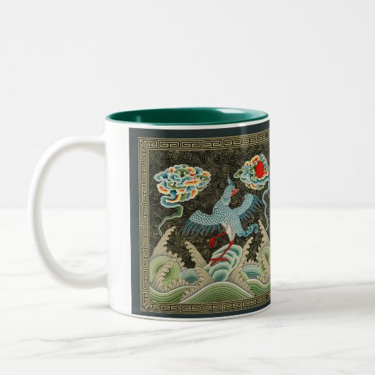 Auspicious Tide & Phoenix steigendes chinesisches Zweifarbige Tasse (Links)
