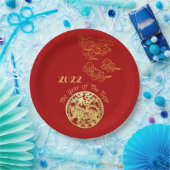 Auspicious Wolken Chinesisch Neujahr Tiger 2022 PP Pappteller (Party)