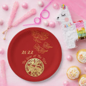 Auspicious Wolken Chinesisch Neujahr Tiger 2022 PP Pappteller (Party)