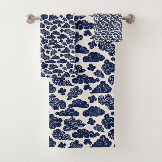 Auspicious Wolken Traditionelles chinesisches Must Badhandtuch Set (Insitu)