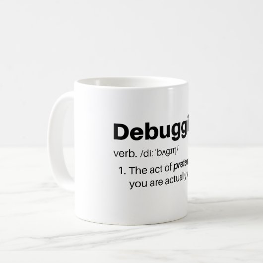 Ausprüfen - vortäuschend sind Sie wirklich Kaffeetasse (Vorderseite Links)