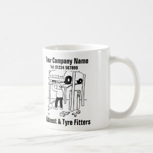Auspuff- und Reifenmontage für Werkstätten Kaffeetasse