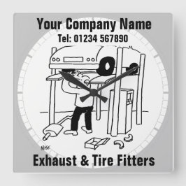 Auspuffvorrichtung Quadratische Wanduhr