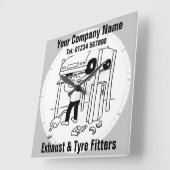 Auspuffvorrichtung Quadratische Wanduhr (Winkel)