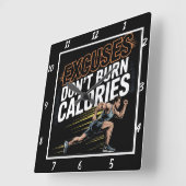 Ausreden Brennt den Kalorienführer nicht Quadratische Wanduhr (Winkel)