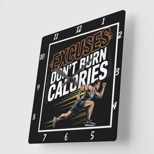 Ausreden Brennt den Kalorienführer nicht Quadratische Wanduhr (Winkel)