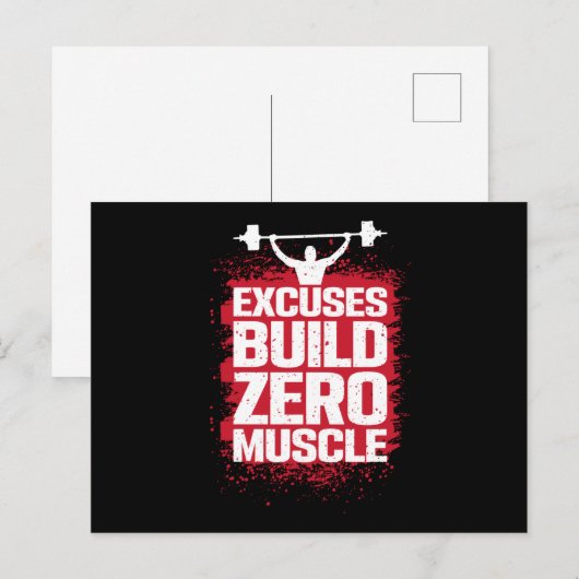 Ausreden Null-Muskel Postkarte (Vorne/Hinten)