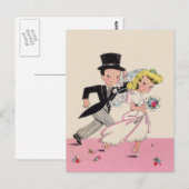 Ausreißer-Braut & Bräutigam Postkarte (Vorne/Hinten)