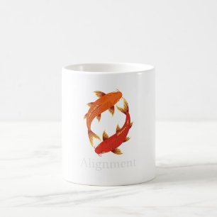 Ausrichtung – Koi-Fisch Symbol für Balance, Klarhe Kaffeetasse