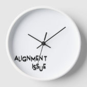 Ausrichtungsproblem Stille Typografie Wanduhr (Vorderseite)
