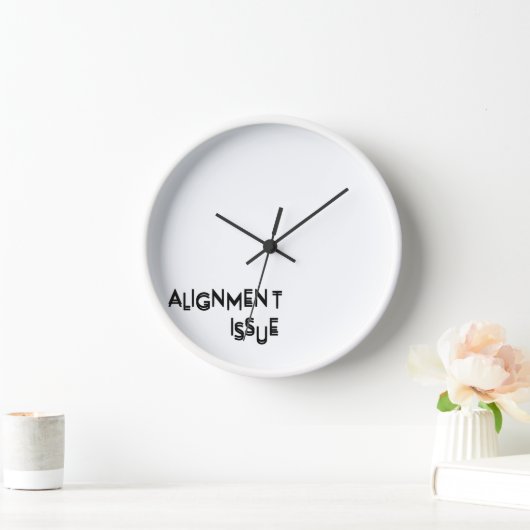 Ausrichtungsproblem Stille Typografie Wanduhr (Zuhause)