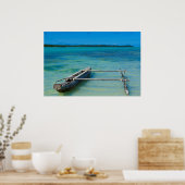 Ausrigger Kanu im Schwarzen Ozean Poster (Küche)