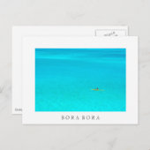 Ausrigger Kanu in Bora Bora weiße Textpostkarte Postkarte (Vorne/Hinten)