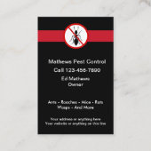 Ausrottung von Kontrollen für Schädlinge Visitenkarte (Vorderseite)