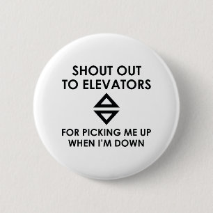 Ausruf an Aufzüge Button