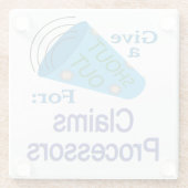 Ausrufe für Schadenregulierungsbeauftragte Glasuntersetzer (Rückseite)