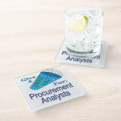 Ausrufen für Analysten im Beschaffungswesen Glasuntersetzer (Schrägansicht)