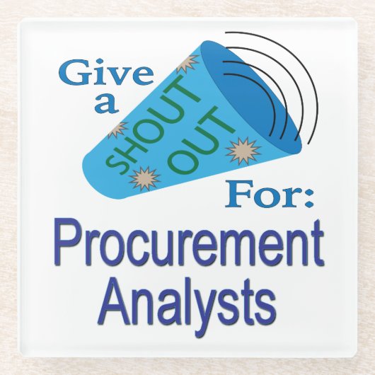 Ausrufen für Analysten im Beschaffungswesen Glasuntersetzer (Vorderseite)