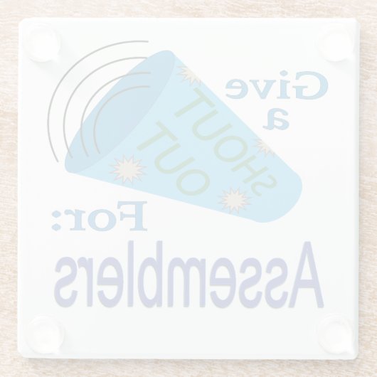 Ausrufen für Assembler Glasuntersetzer (Rückseite)