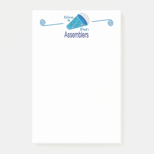 Ausrufen für Assembler Post-it Klebezettel (Vorderseite)