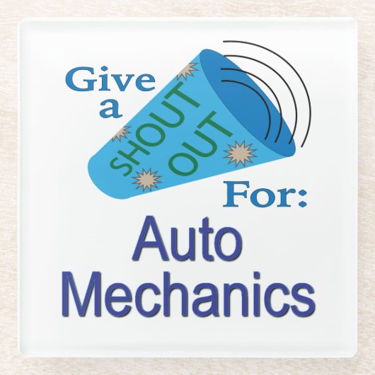 Ausrufen für Auto Mechanik Glasuntersetzer (Vorderseite)