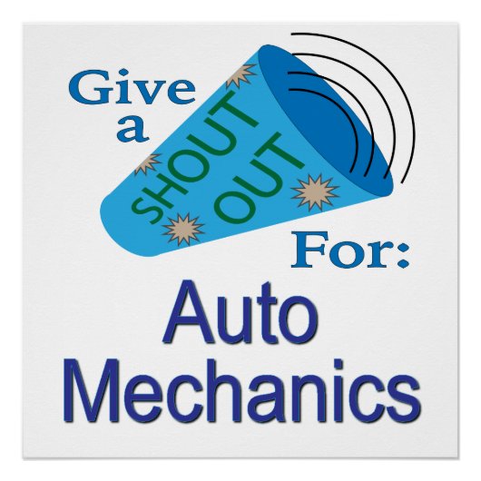Ausrufen für Auto Mechanik Poster (Vorderseite)