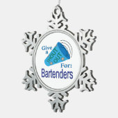 Ausrufen für Barkeeper Schneeflocken Zinn-Ornament (Rechts)