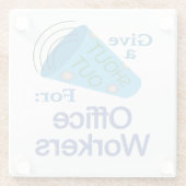 Ausrufen für Büroangestellte Glasuntersetzer (Rückseite)