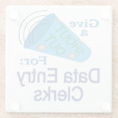 Ausrufen für Dateneingabekräfte Glasuntersetzer (Rückseite)